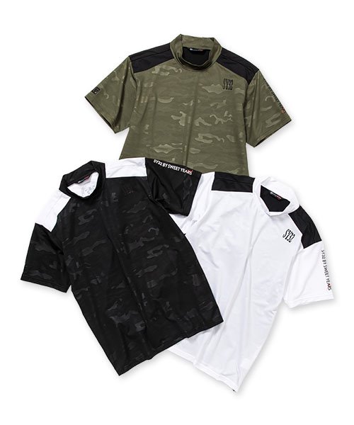 <img class='new_mark_img1' src='https://img.shop-pro.jp/img/new/icons1.gif' style='border:none;display:inline;margin:0px;padding:0px;width:auto;' />CAMO EMBOS MOCK NECK SHIRTS