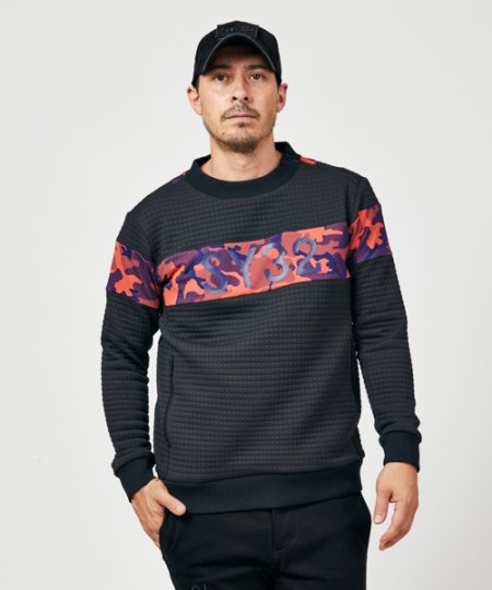 <img class='new_mark_img1' src='https://img.shop-pro.jp/img/new/icons1.gif' style='border:none;display:inline;margin:0px;padding:0px;width:auto;' />SQUARE JACQUARD SWEAT SHIRTS｜MEN'S
