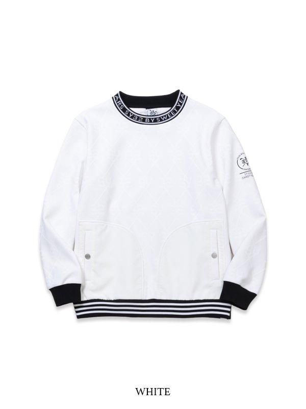 SY32黒サイズL BONDING JAQUARD CREW NECK