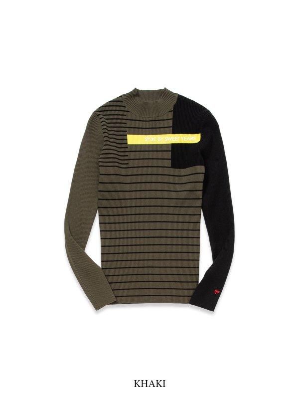 SY32 Mサイズ　カーキ　PANEL BORDER SWEATER SY32 MサイズカーキPANEL BORDER SWEATER