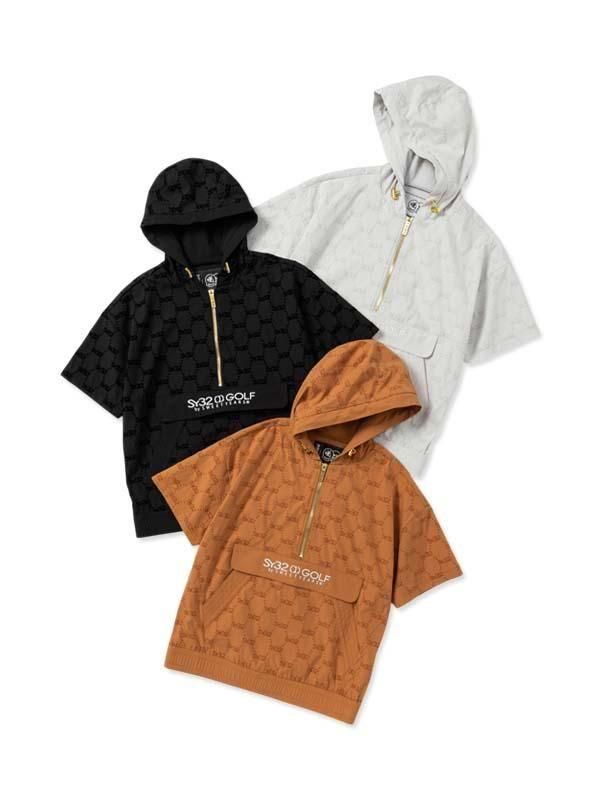 新品☆【SY32 GOLF】 DIMPLE MESH ZIP UP MOCK 新品【SY32 GOLF】 DIMPLE MESH ZIP UP MOCK