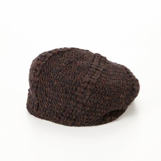 変形玉編みベレー帽(フラッフィーメランジ)