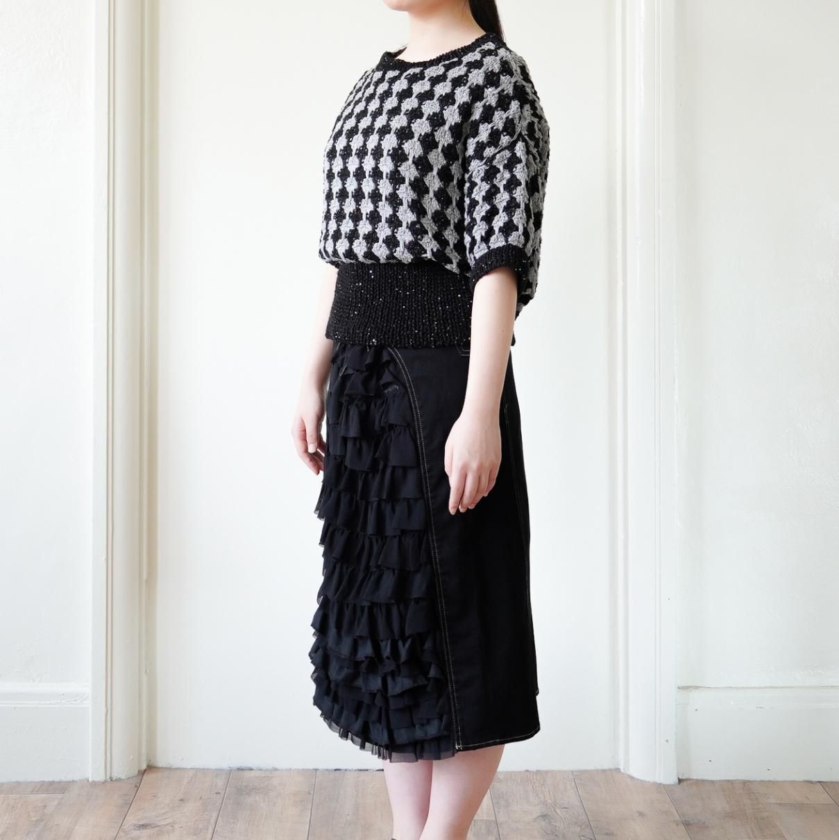 小さなダイヤ柄のかぎ針プルオーバー - atelier K'sk Online Store