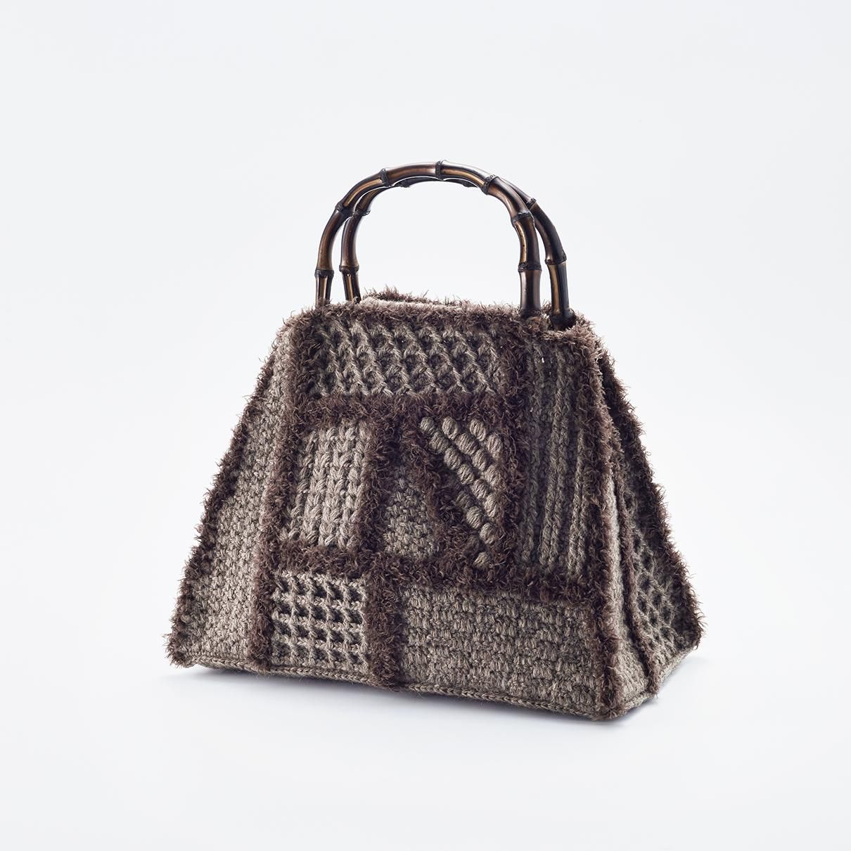 バンブー持ち手のパッチワークバッグ - atelier K'sk Online Store