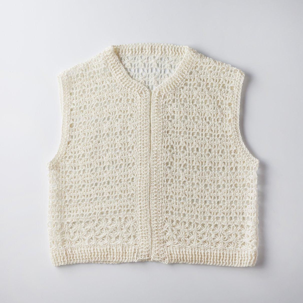 かぎ針前開きショートベスト(Lサイズあり) - atelier K'sk かぎ針前開きショートベスト(Lサイズあり) - atelier K'sk