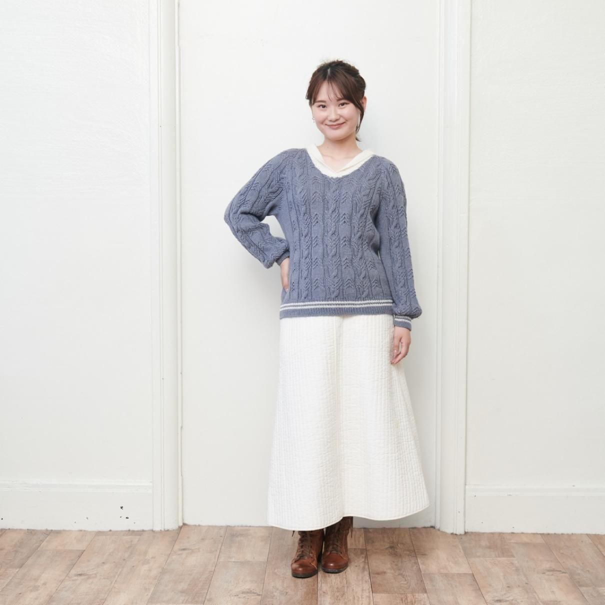 セーラーカラーのトップダウンプルオーバー - atelier K'sk