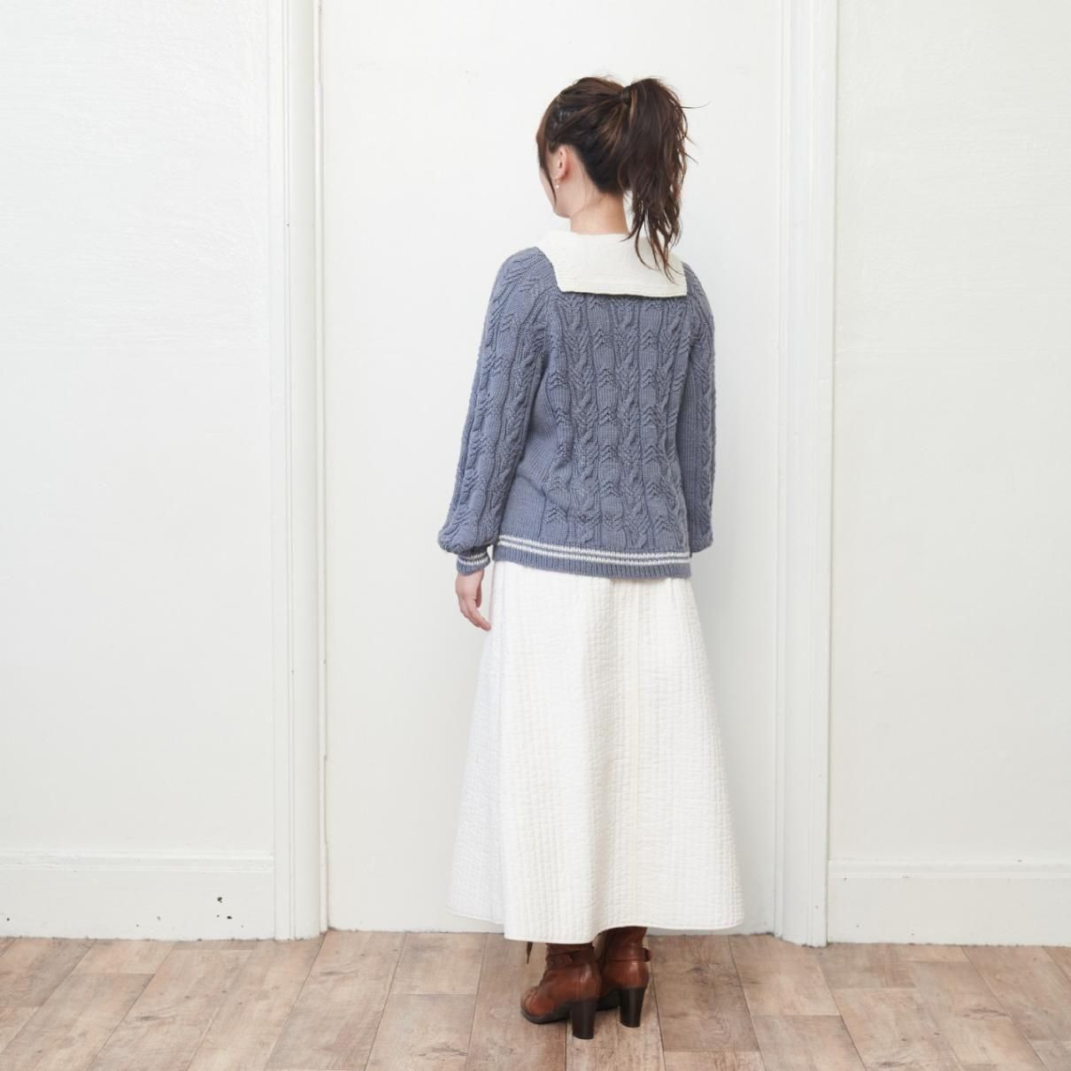 セーラーカラーのトップダウンプルオーバー - atelier K'sk