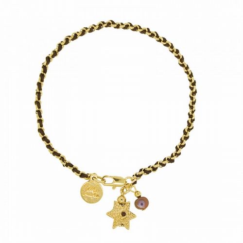 Blee Inara֥쥹åȡString and Chain Bracelet with Star of David/Gold-Brown