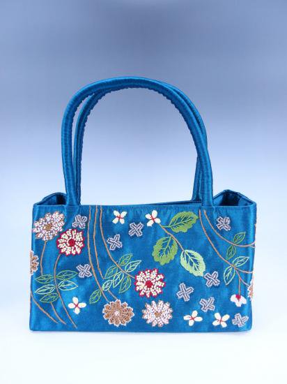 ベトナム刺繍バッグ（ブルー） - 『ぱきえす』 アジアン雑貨、オリジナルウェア、アクセサリ通販のお店