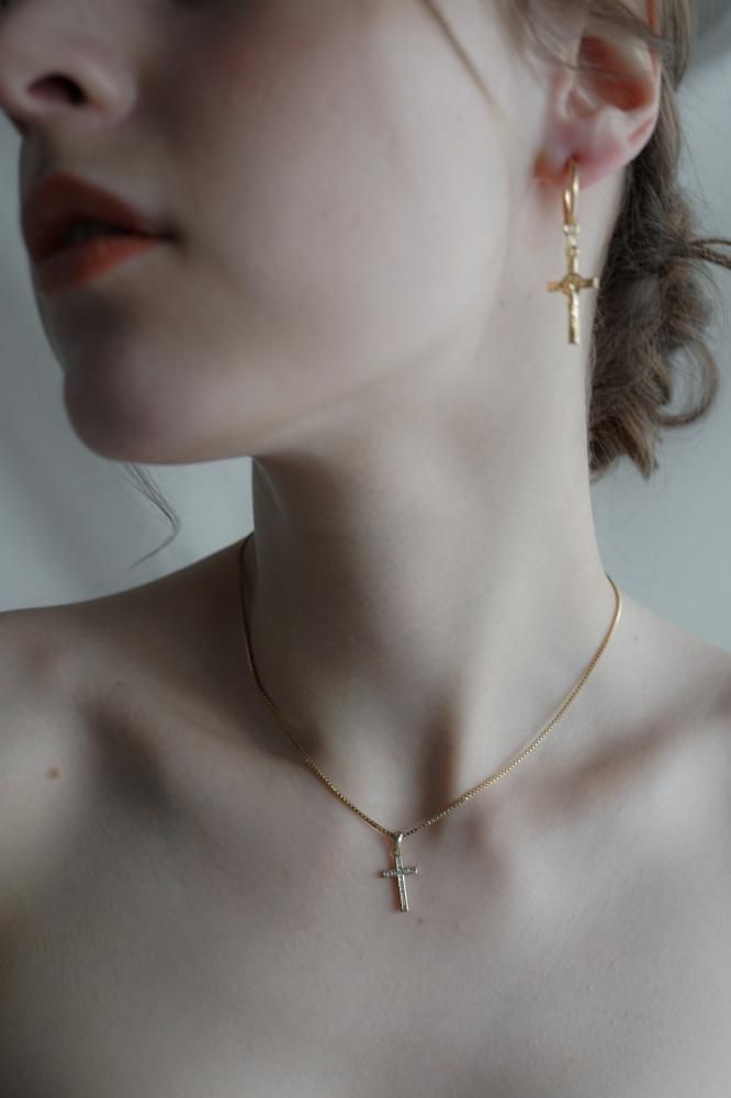 HERMESクロスチャームフープピアス・イヤリング* - RITAM -リタム