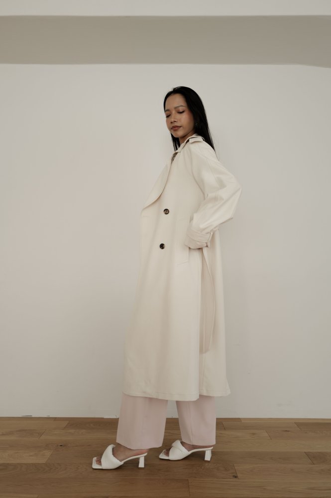 Long Trench Coat[WHITE][S/M] - RITAM -リタム- ◆15,000円以上お買い上げの方は送料無料◆