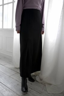 Pleats High-waist Skirt<br>[BLUE/BLACK]