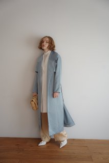 <img class='new_mark_img1' src='https://img.shop-pro.jp/img/new/icons56.gif' style='border:none;display:inline;margin:0px;padding:0px;width:auto;' />Satin Long Trench Coat<br>[BEIGE/BLUE]*