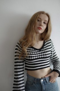 Crop Balloon Sleeve Tops<br>[S/M]<br><s><font color="red">7200円</s>→3600円<br>50%OFF</font>