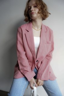 Double Button Linen Jacket<br>[PINK]*<s><font color="red">12000</s>6000<br>50%OFF</font>