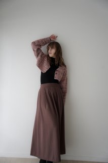 Flare Long Skirt<br>[BLACK/BROWN]*