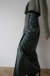 Leather Long Skirt<br>[BROWN/GREEN][S/M]*