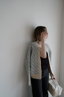 Stripe Color Knit Cardigan<br>[BLUE/BLACK]