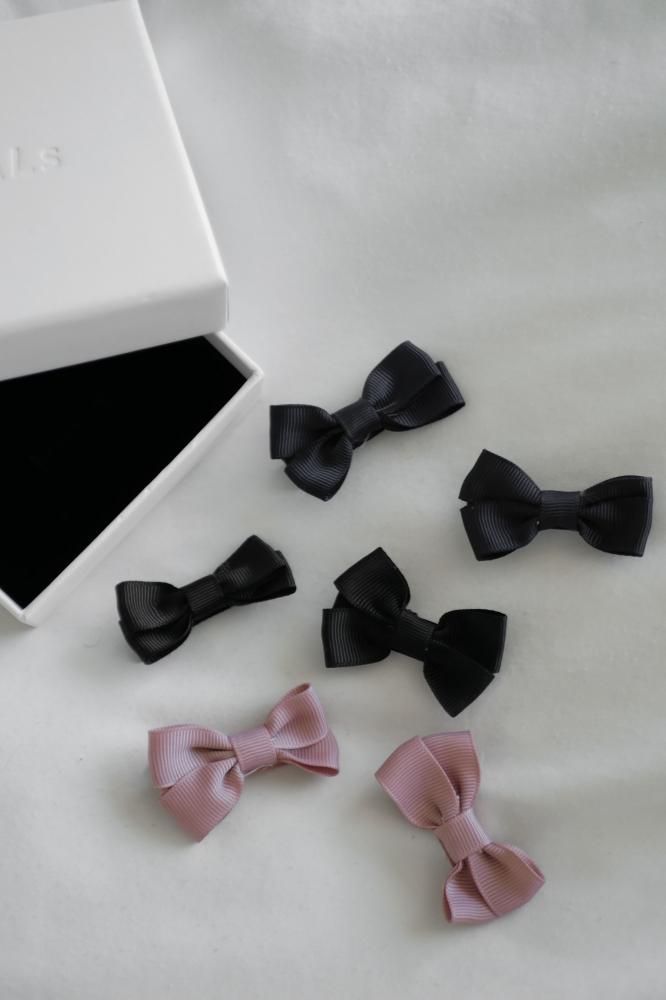 MARQUE Baby Ribbon Hair Clip 2set[BLACK/NAVY/PINK/BURGUNDY