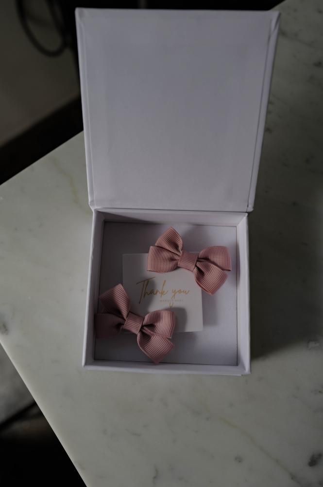 MARQUE Baby Ribbon Hair Clip 2set[BLACK/NAVY/PINK/BURGUNDY