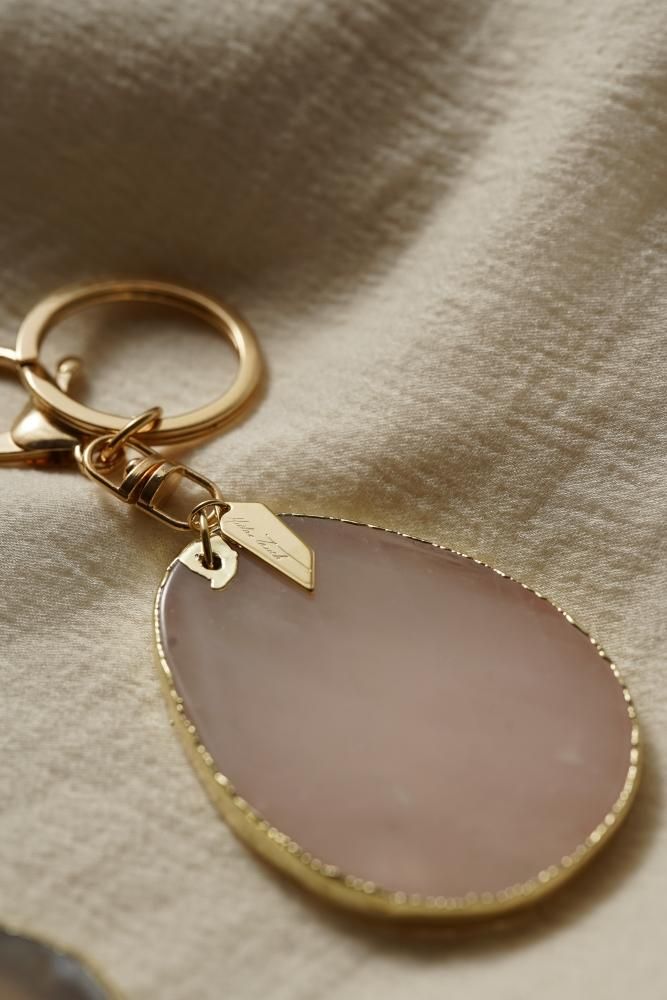 MIDASTOUCH天然石キーホルダー[アメジスト/ローズクォーツ/グレー