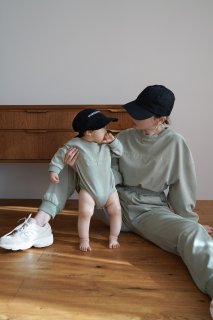 MARQUE Baby Rough Style Baby Rompers<br>[4-8ヶ月/9-12ヶ月][OFFWHITE/GREEN]