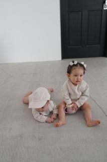 MARQUE Baby Rough Style Baby Rompers<br>[73cm/80cm][OFFWHITE/GREEN]