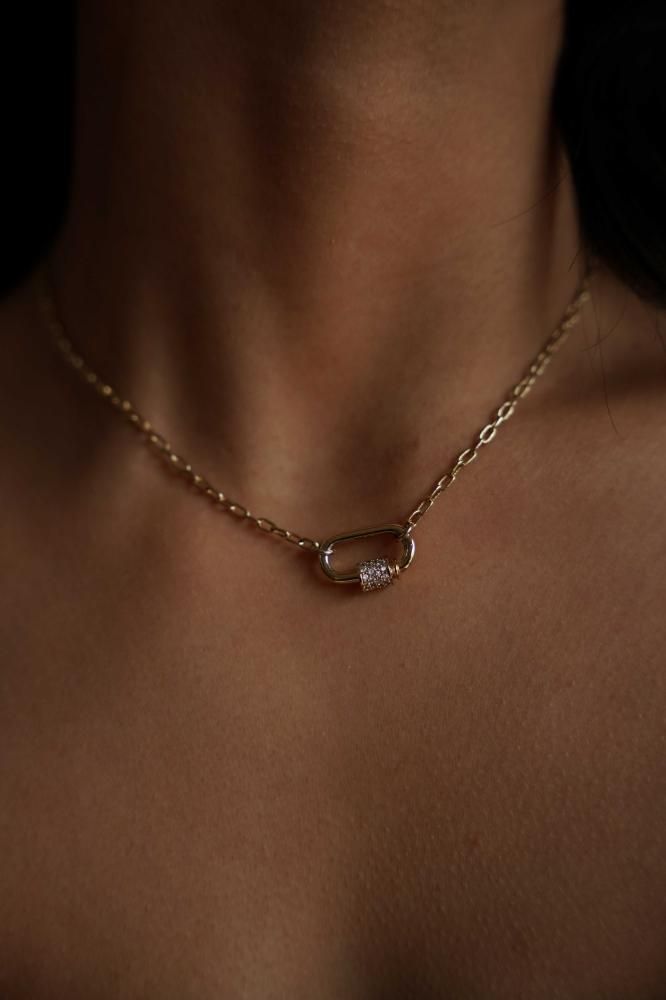 MIDASTOUCH[NF]CZオーバルパートパヴェネックレス - RITAM -リタム