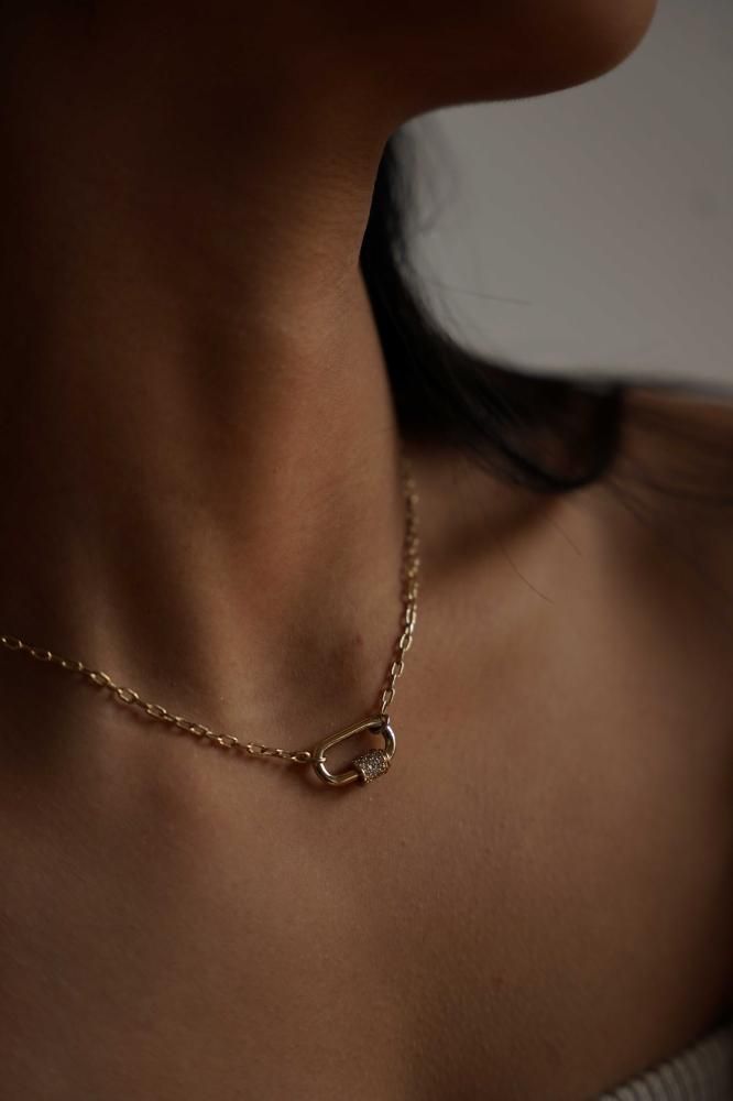 MIDASTOUCH[NF]CZオーバルパートパヴェネックレス - RITAM -リタム