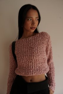 Short Knit Tops<br>[BEIGE/PINK/BLACK]