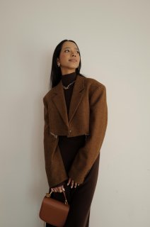 <img class='new_mark_img1' src='https://img.shop-pro.jp/img/new/icons8.gif' style='border:none;display:inline;margin:0px;padding:0px;width:auto;' />Wool Short Length Jacket<br>[BLACK/BROWN]