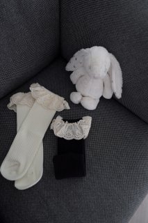MARQUE Baby Lace Baby Socks [BLACK/WHITE]