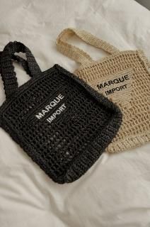 Mesh Tote  Bag<br>[NATURAL/BLACK]
