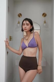 <img class='new_mark_img1' src='https://img.shop-pro.jp/img/new/icons8.gif' style='border:none;display:inline;margin:0px;padding:0px;width:auto;' />Two Tone Swimwear Set<br>[PURPLEBROWN]