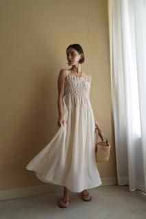 Gather Cami One-piece<br>[OFFWHITE/BLACK/BROWN]