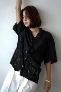 <img class='new_mark_img1' src='https://img.shop-pro.jp/img/new/icons8.gif' style='border:none;display:inline;margin:0px;padding:0px;width:auto;' />Sheer Feather Blouse<br>[BLACK/OFFWHITE]