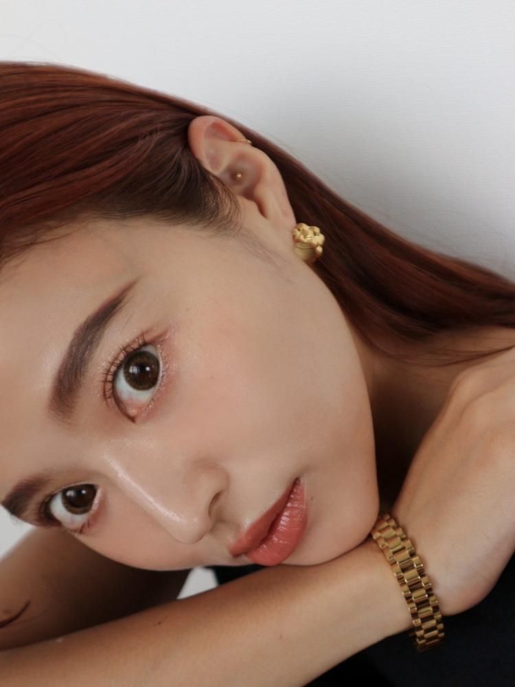 MAIKO SANO×MIDASTOUCH[stainless316L]ベルトフープピアス[GOLD