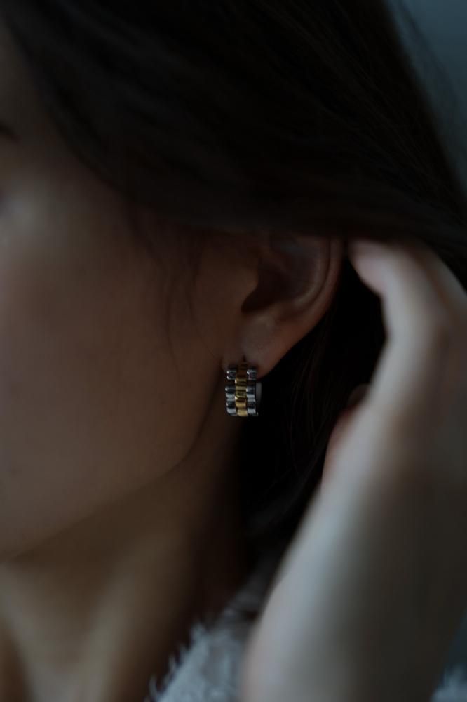MAIKO SANO×MIDASTOUCH[stainless316L]ベルトフープピアス[GOLD