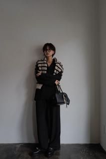 <img class='new_mark_img1' src='https://img.shop-pro.jp/img/new/icons56.gif' style='border:none;display:inline;margin:0px;padding:0px;width:auto;' />Wrap Jacket & Pants Set Up<br>[BLACK/OFFWHITE]