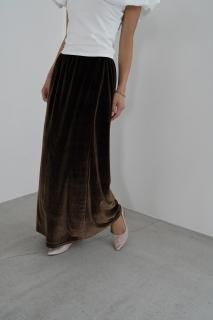 <img class='new_mark_img1' src='https://img.shop-pro.jp/img/new/icons8.gif' style='border:none;display:inline;margin:0px;padding:0px;width:auto;' />Velour Long Skirt<br>[BLACK/BROWN]