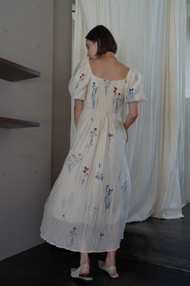 Flower Long One-piece[WHITE] - RITAM -リタム- ◇15,000円以上