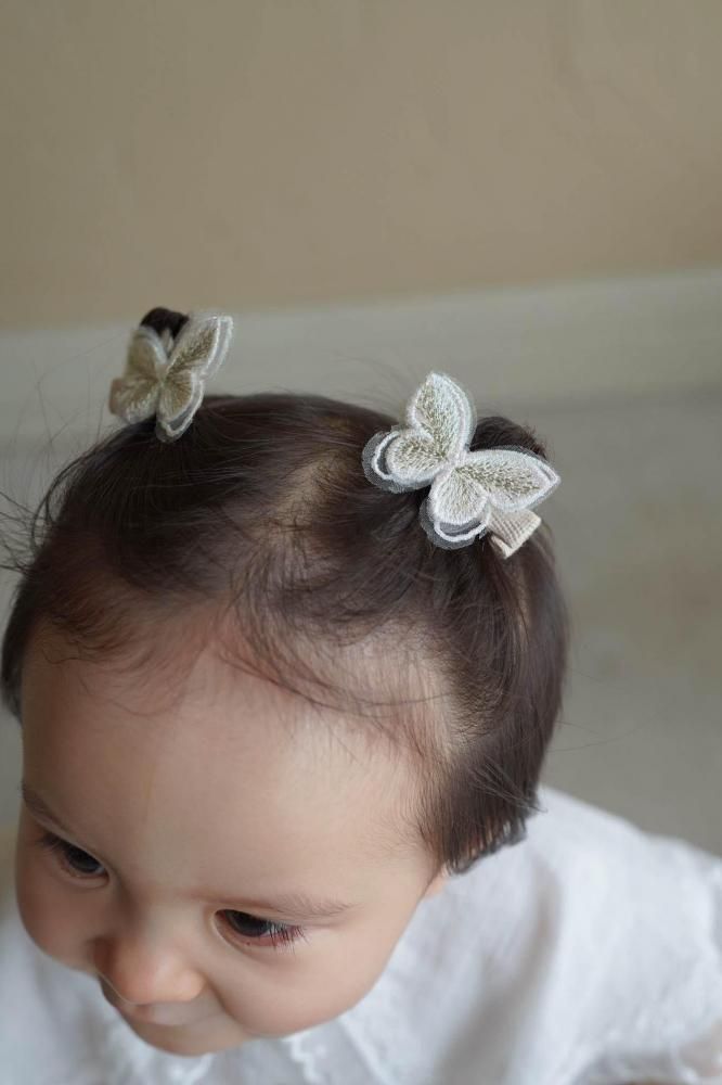 Butterfly Hair Accessory 2set[クリップ/ゴム] - RITAM -リタム