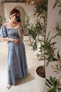 <img class='new_mark_img1' src='https://img.shop-pro.jp/img/new/icons38.gif' style='border:none;display:inline;margin:0px;padding:0px;width:auto;' />Puff Gather Long One-piece<br>[BLUE][ץ]<s><font color="red">10200</s>510050%OFF</font>
