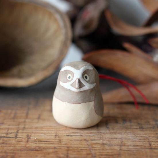 つぐみ製陶所 土鈴 メガネフクロウ - ho-ho- ふくろう雑貨とお豆と焼き菓子