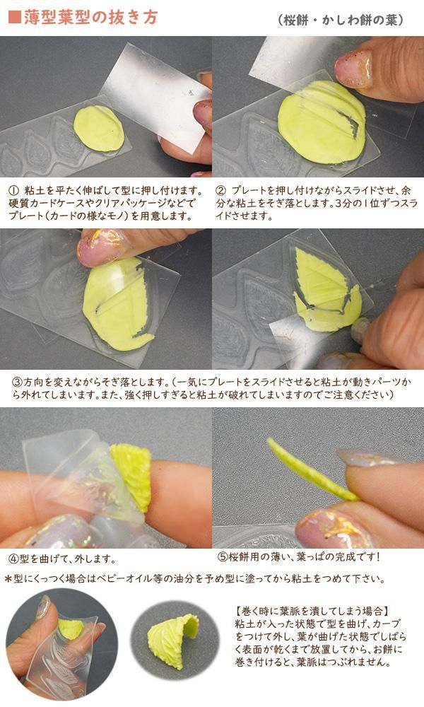 ソフトモールド C-875 かしわ餅（粘土用）和菓子シリーズ - Brodees By