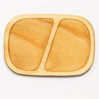 木製ミニチュアパーツ WP-017　四角皿Ｄ　Ｌ　１個入