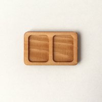木製ミニチュアパーツ WP-052　２連トレー長方形Ａ　Ｌ　１個入