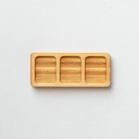 木製ミニチュアパーツ WP-055　３連トレー長方形Ａ　Ｍ　１個入