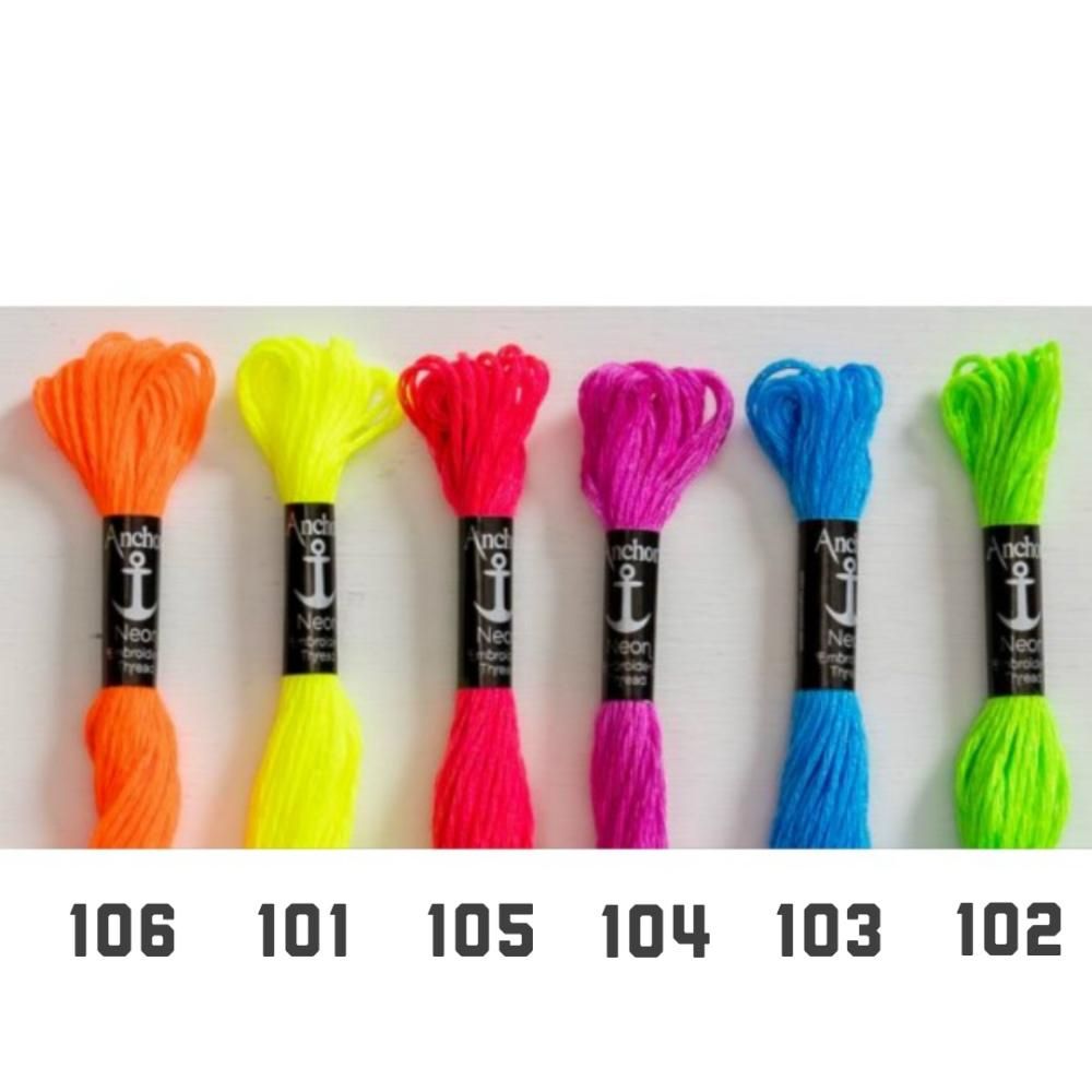 Anchor Neon Embroidery Thread ネオンカラー刺しゅう糸