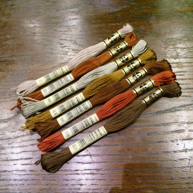 DMC#25刺繍糸セット 樋口愉美子『暮しの刺繍』 11月落ち葉のブック